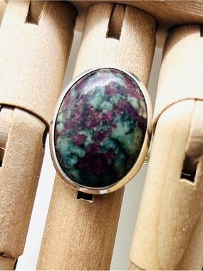 Russian Eudialyte Size 8 Silver Ring